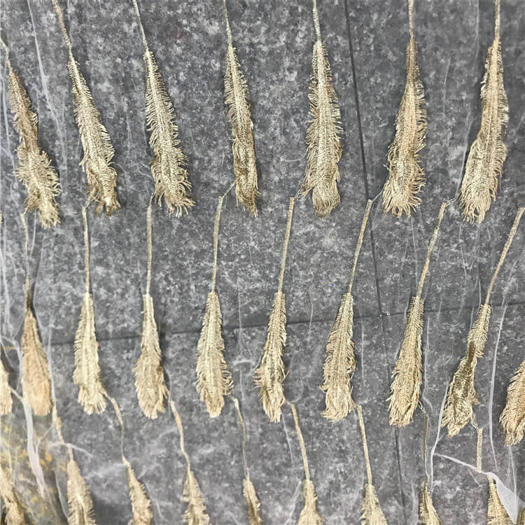 Embroidered Fabric 3D Feather Polyester Foil for Women's Wear Wholesal 4